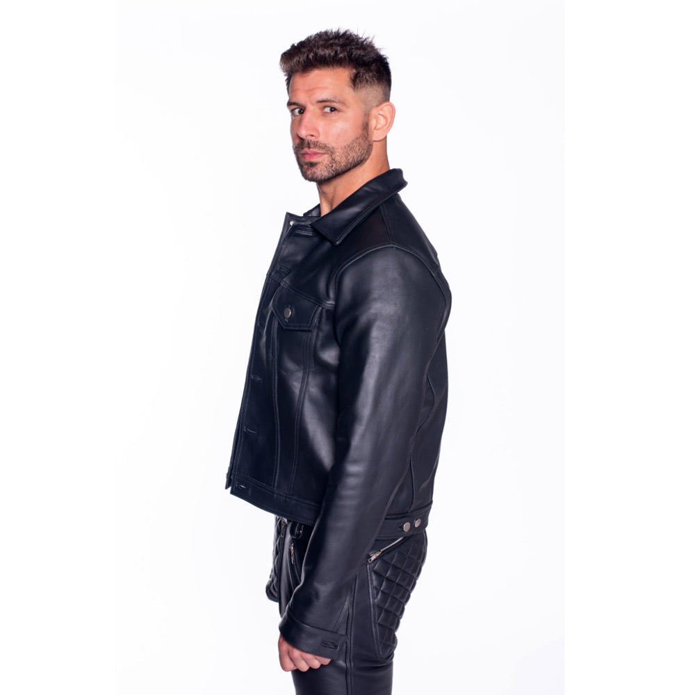Prowler RED Leather Trucker Jacket XL - Image 5