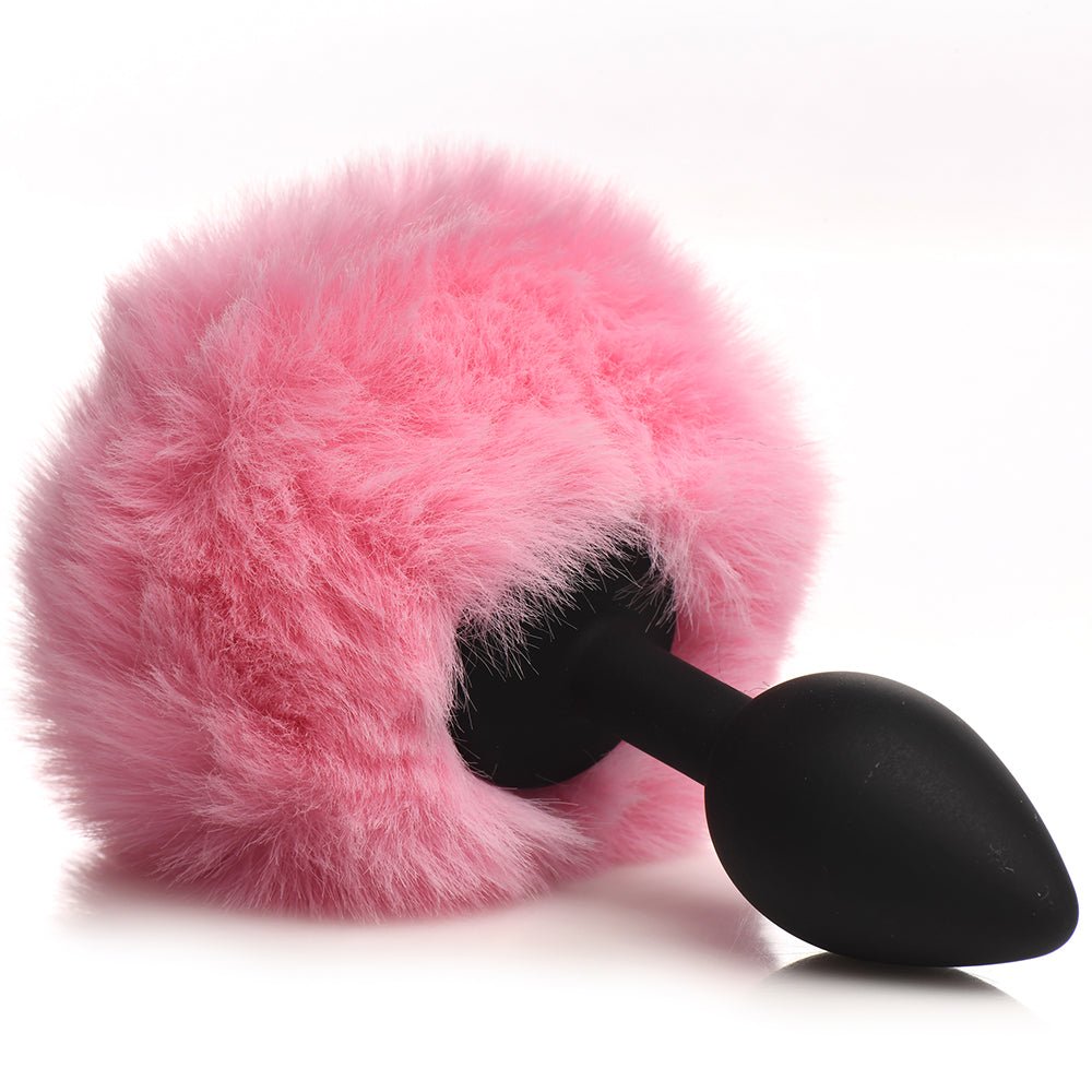 Tailz Fluffy Bunny Tail Silicone Plug Pink - Image 2