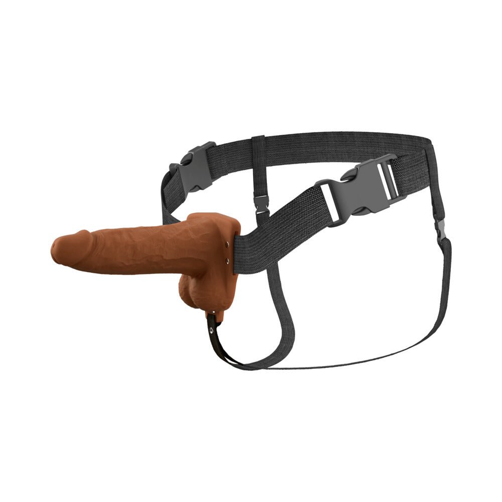 Fantasy X-Tensions Elite Vibrating Hollow Silicone Strap-On 6 in. Brown - Image 3