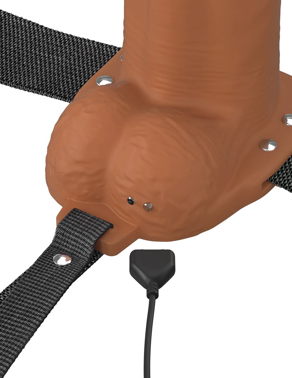 Fantasy X-Tensions Elite Vibrating Hollow Silicone Strap-On 6 in. Brown - Image 8