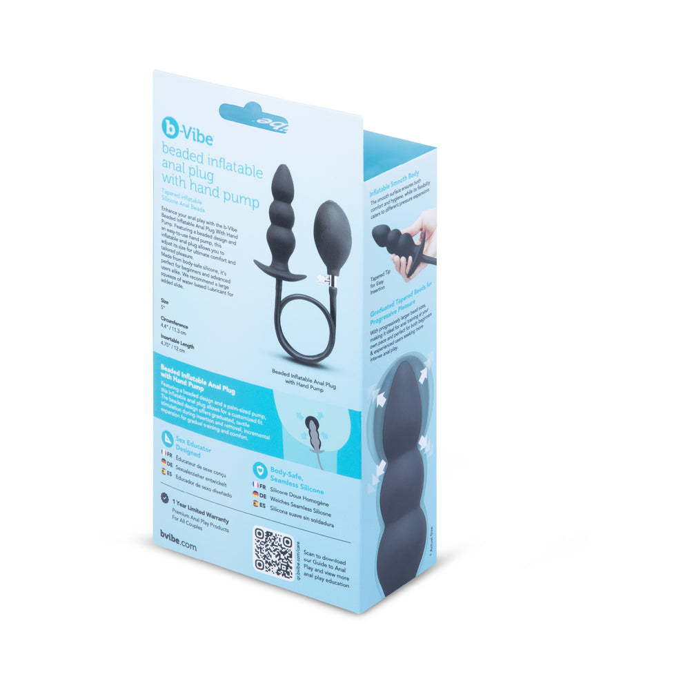 b-Vibe Beaded Inflatable Anal Plug with Hand Pump - Image 8