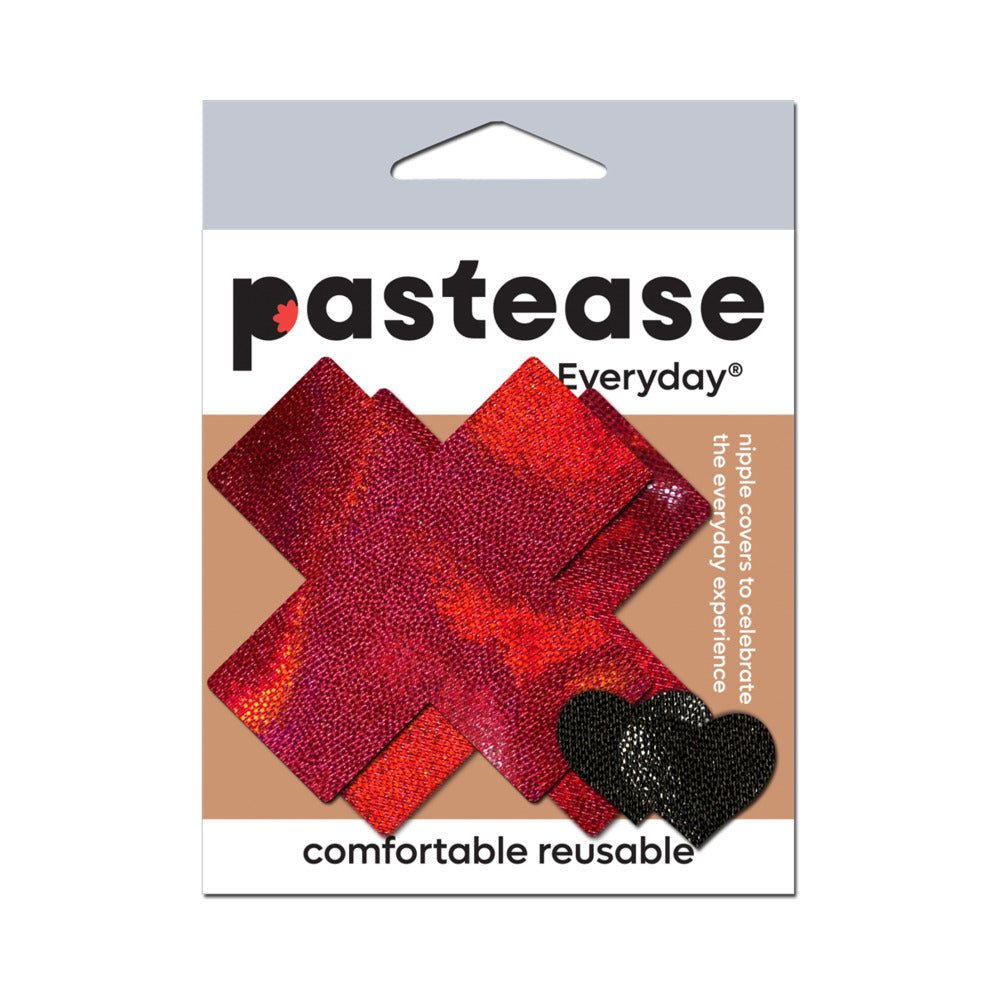 Pastease Everyday Reusable Liquid Red Cross Nipple Pasties - Image 4