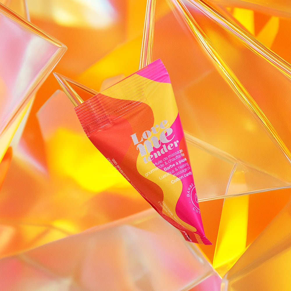 Love to Love Love Me Tender Luscious & Heating Massage Oil Cotton Candy 12/Bag 0.33 oz. - Image 2