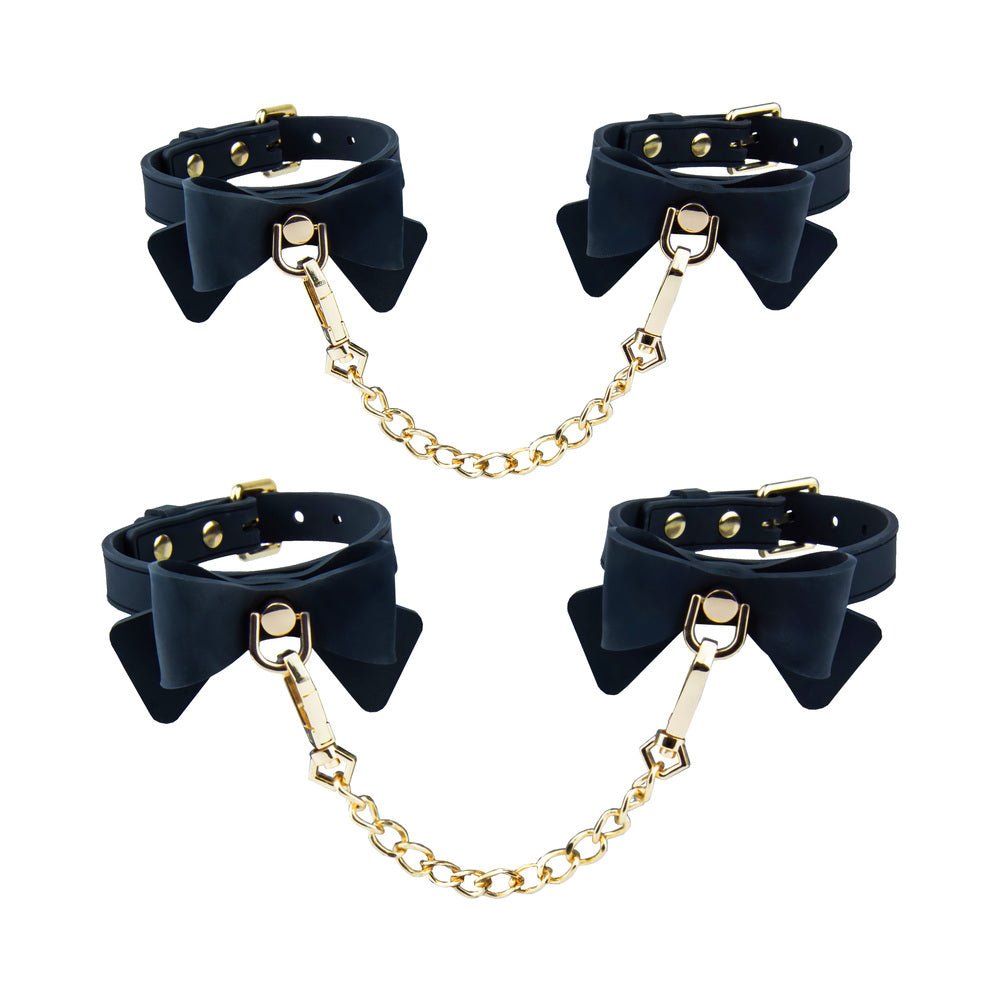 Temptasia Ardor Wrist & Ankle Restraints Black with Bow - Image 3