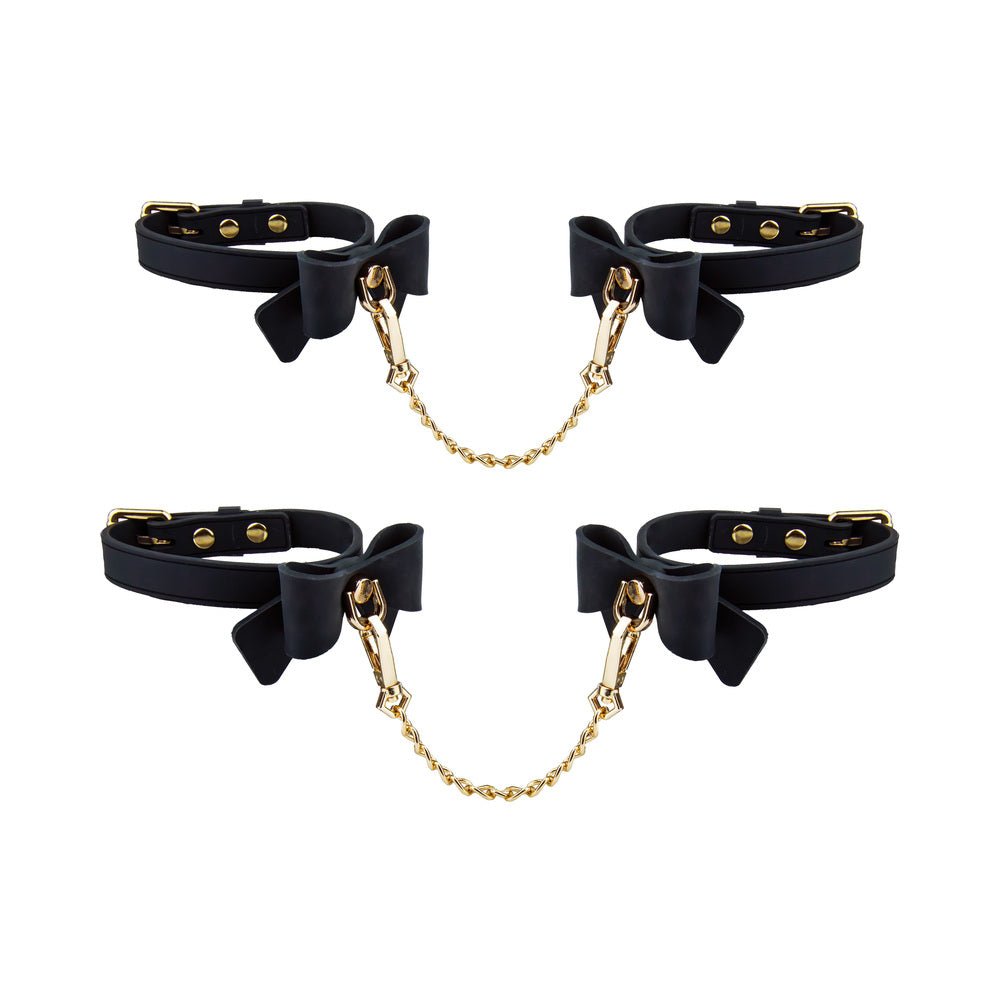 Temptasia Ardor Wrist & Ankle Restraints Black with Bow - Image 6