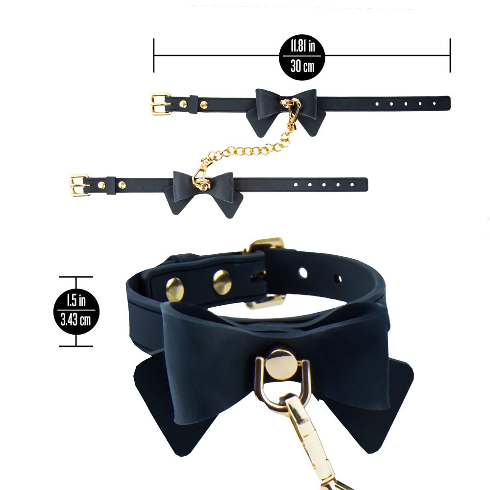 Temptasia Ardor Wrist & Ankle Restraints Black with Bow - Image 8