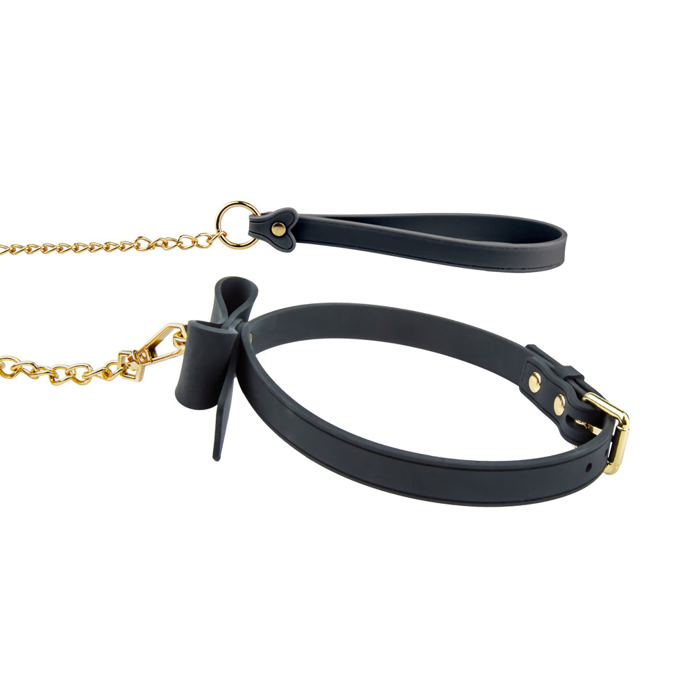 Temptasia Ardor Collar & Leash Black with Bow - Image 3