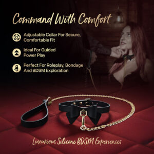 Temptasia Ardor Collar & Leash Black with Bow - Image 9