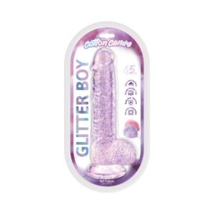 Cotton Candy Glitter Boy Jelly Glitter Dildo 6.5 in. Pink