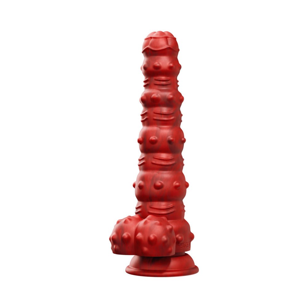Tentra Rengol Studded Demon Thrusting Dildo Red - Image 5