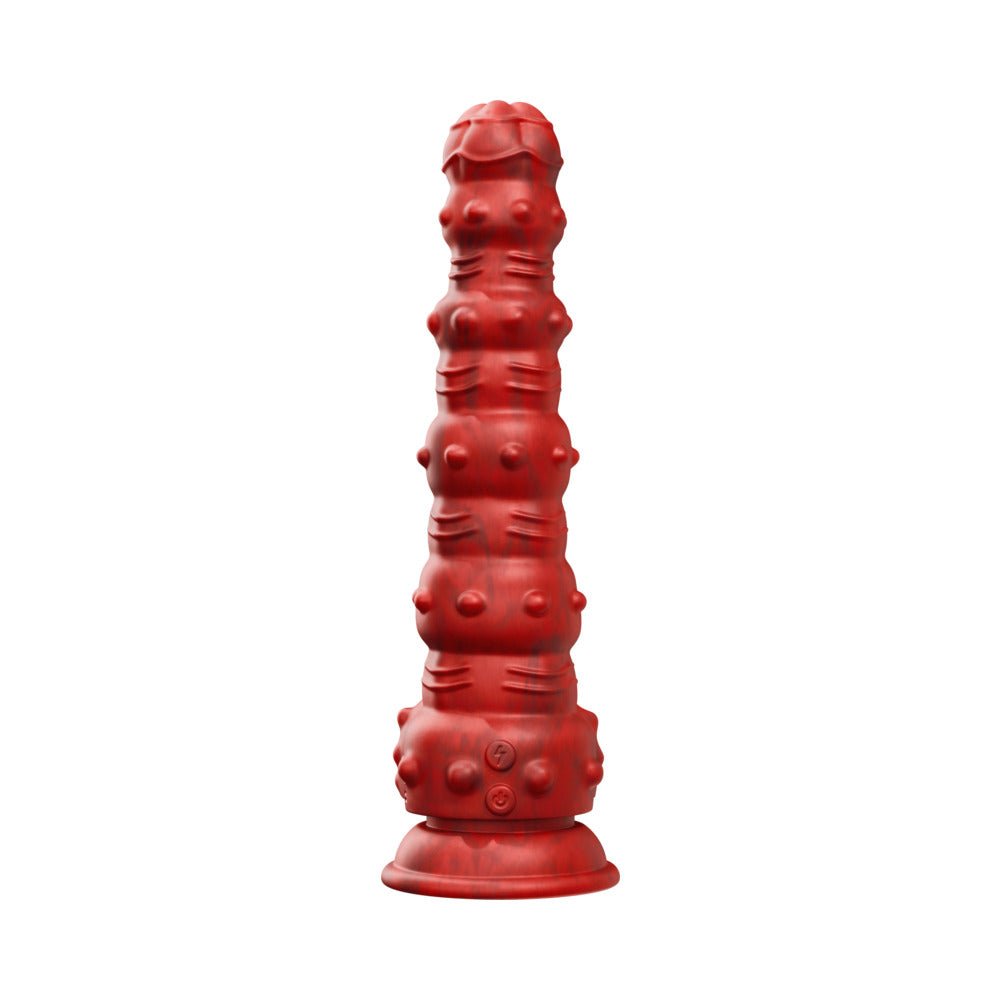 Tentra Rengol Studded Demon Thrusting Dildo Red - Image 6