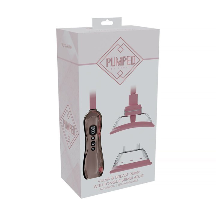 PUMPED Automatic Rechargeable Vulva & Breast Pump with Tongue Stimulator Rose Gold