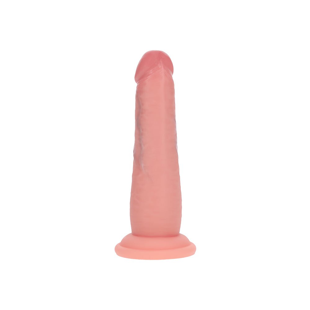 Realrock Sliding Skin Dual Density Silicone Dildo 6 in. Beige - Image 3