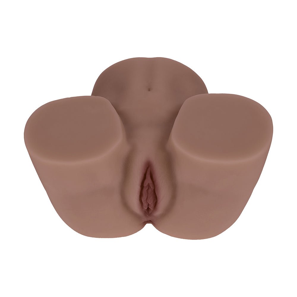 Xkin Bodyforms Kaya Bloom Dual Entry Vibrating Masturbator Brown - Image 3