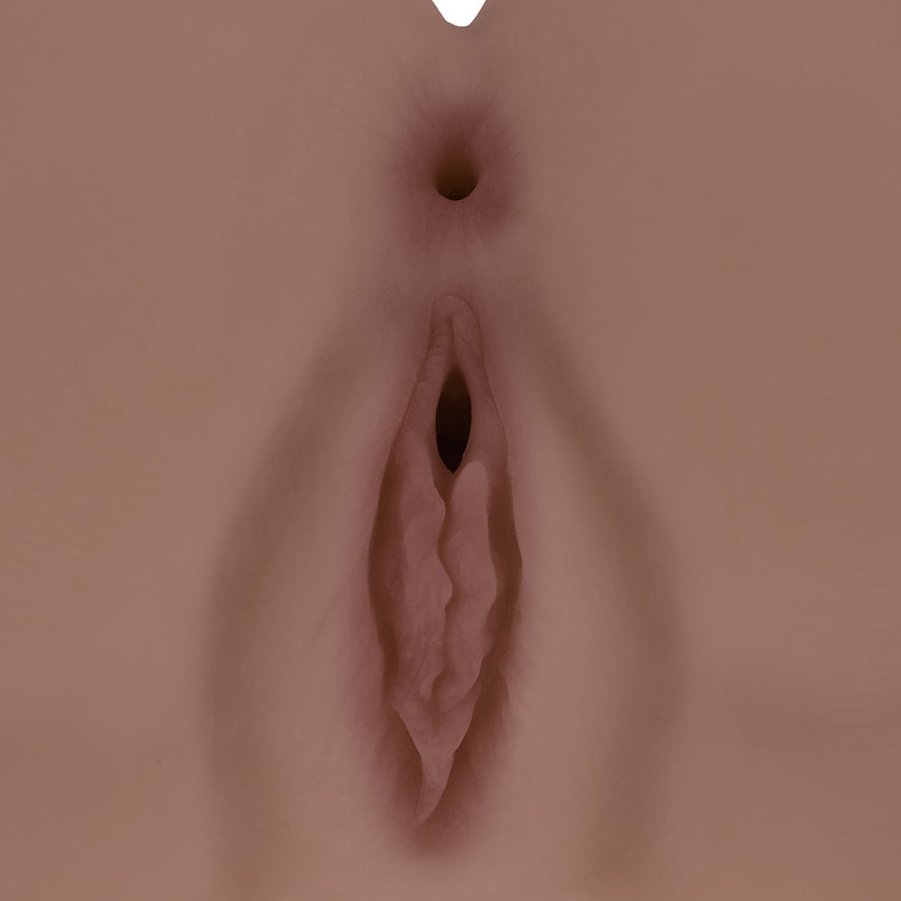 Xkin Bodyforms Kaya Bloom Dual Entry Vibrating Masturbator Brown - Image 10