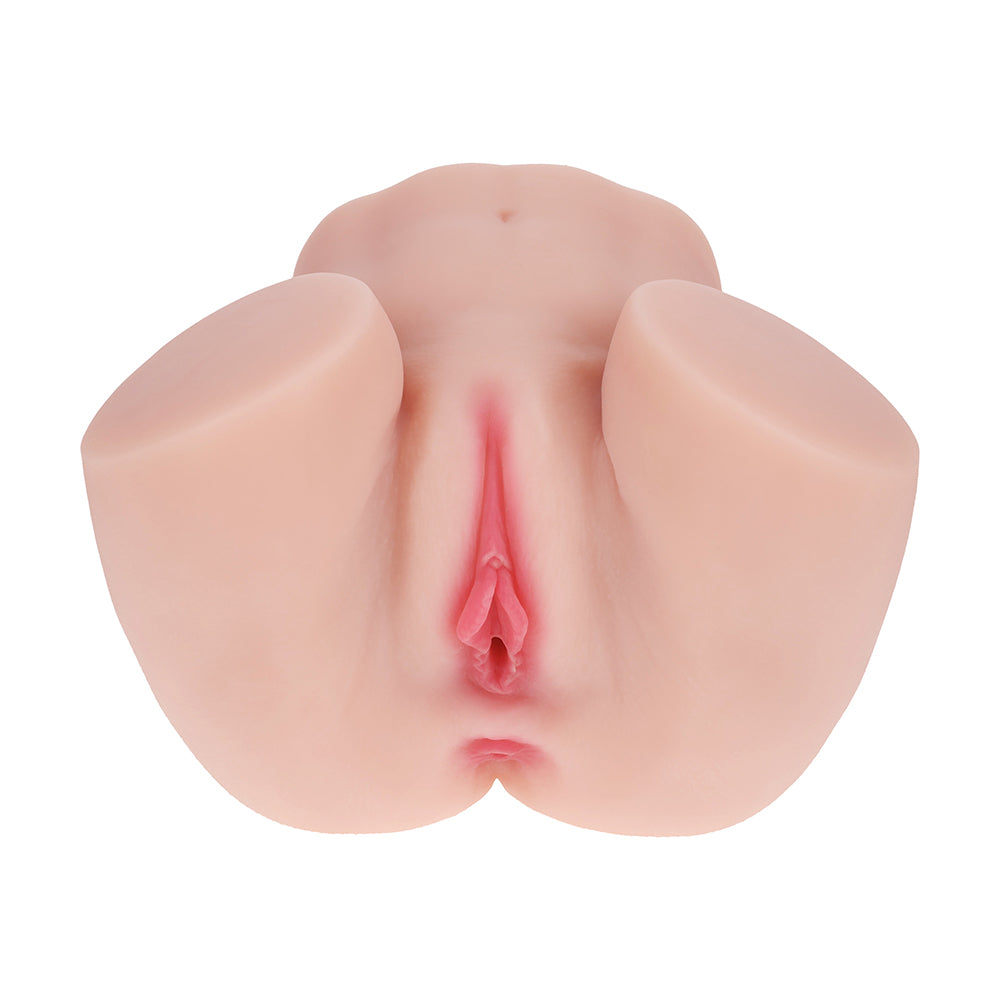 Xkin Bodyforms Mia Hart Dual Entry Vibrating Masturbator Beige - Image 4