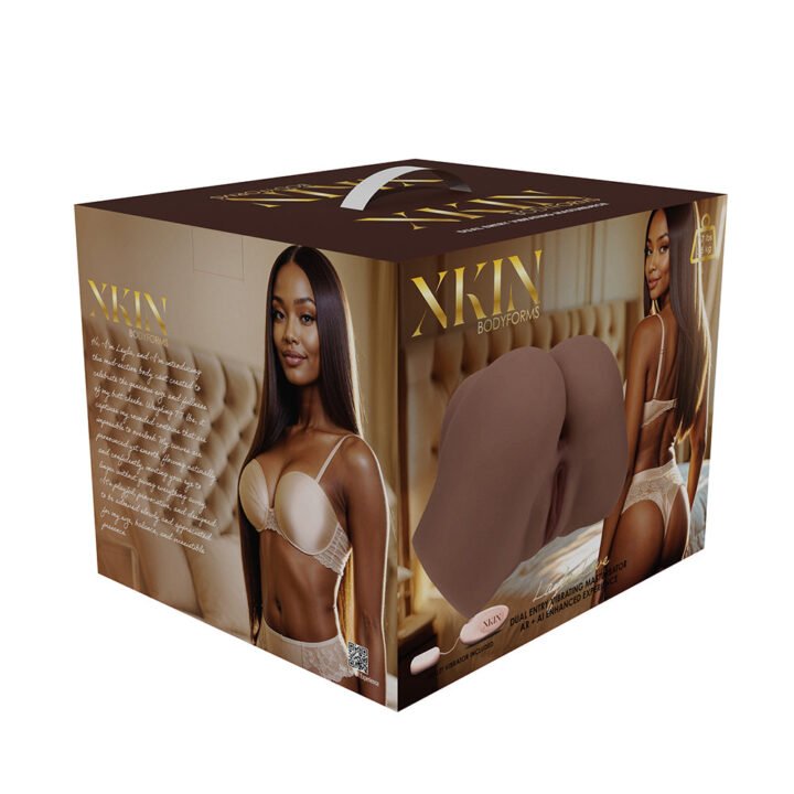 Xkin Bodyforms Layla Love Dual Entry Vibrating Masturbator Brown