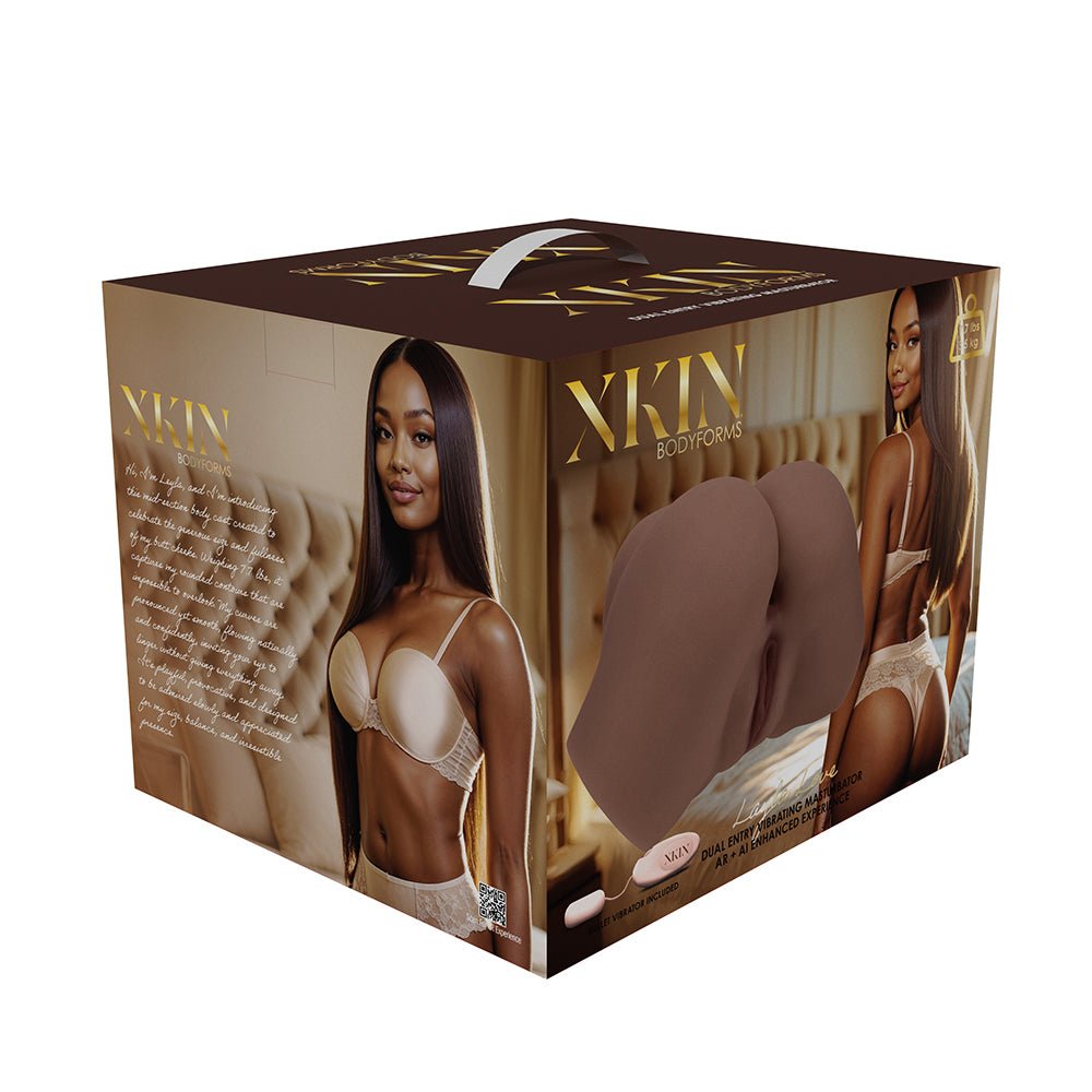 Xkin Bodyforms Layla Love Dual Entry Vibrating Masturbator Brown