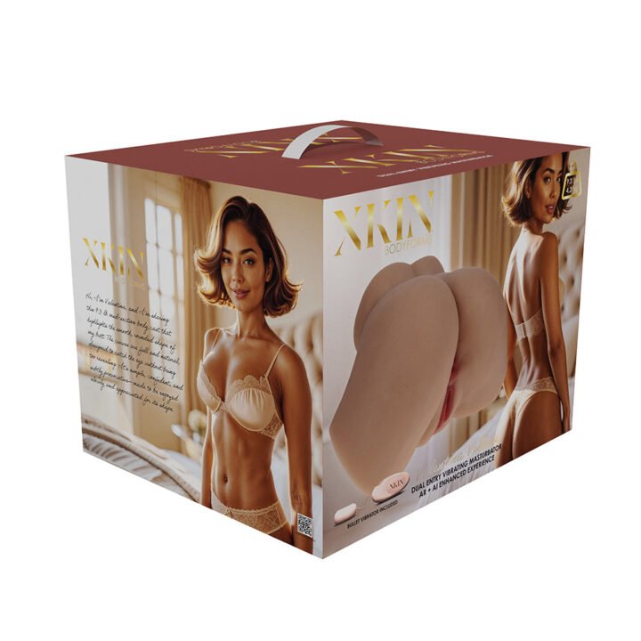 Xkin Bodyforms Valentina Vellure Dual Entry Vibrating Masturbator Tan
