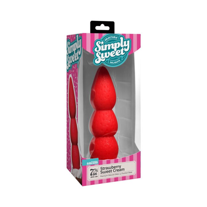 Simply Sweet Strawberry Sweet Cream Premium Silicone Dildo