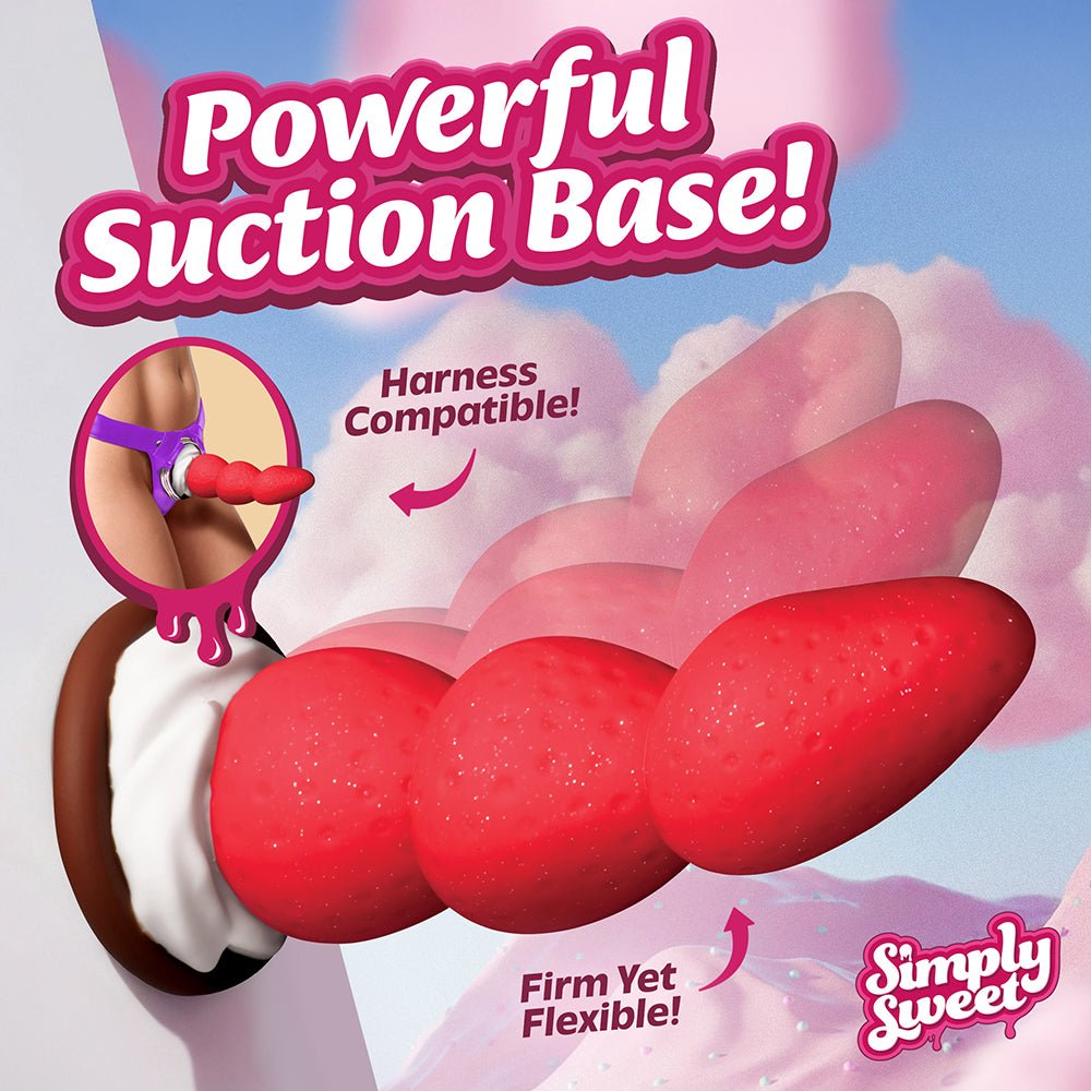 Simply Sweet Strawberry Sweet Cream Premium Silicone Dildo - Image 9