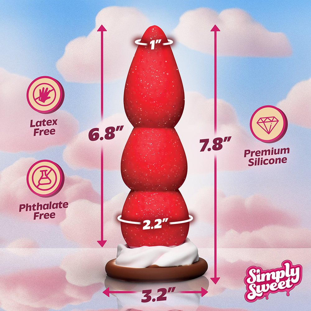 Simply Sweet Strawberry Sweet Cream Premium Silicone Dildo - Image 10
