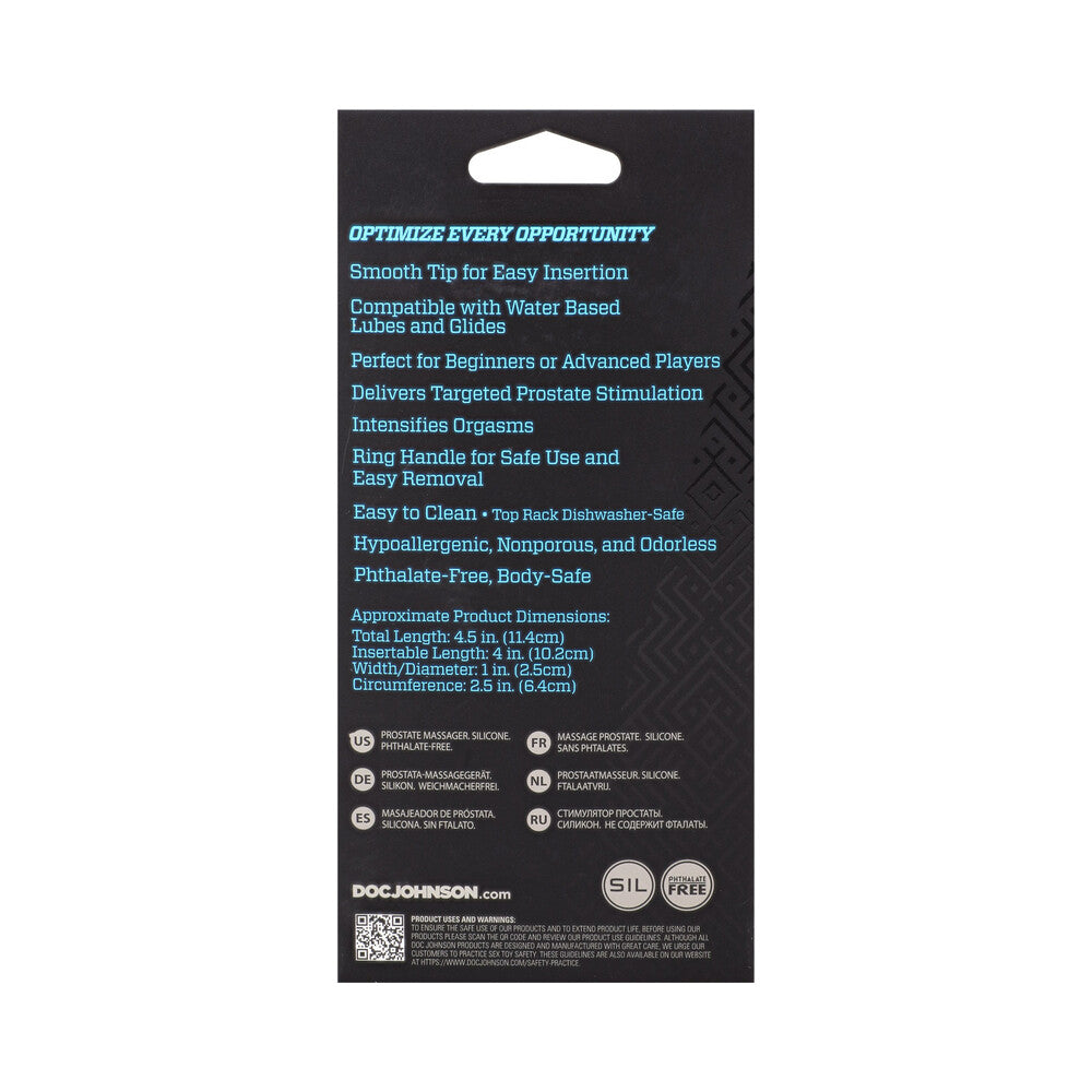OptiMALE Smooth Silicone P-Massager Black - Image 5