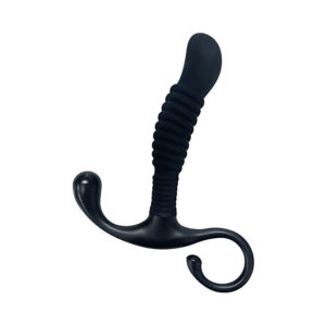 Alternative view of OptiMALE Ribbed Silicone P-Massager Black