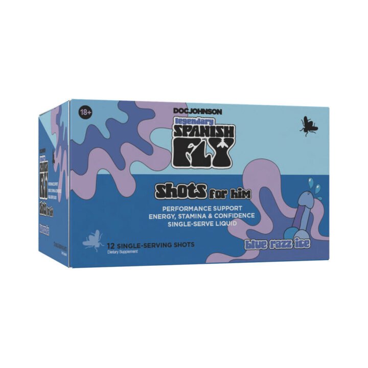 Spanish Fly Shot For Him 2 oz. Blue Razz Ice 12-Pack Display