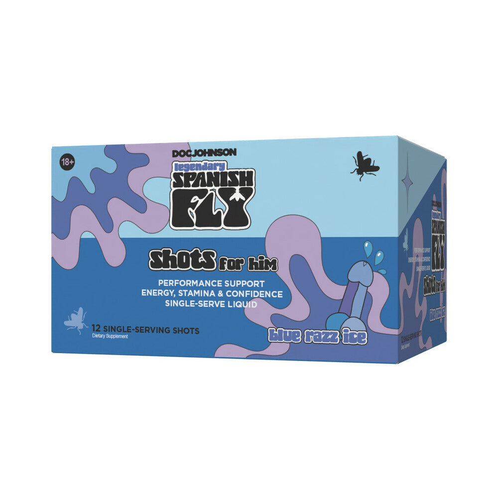 Spanish Fly Shot For Him 2 oz. Blue Razz Ice 12-Pack Display - Image 2