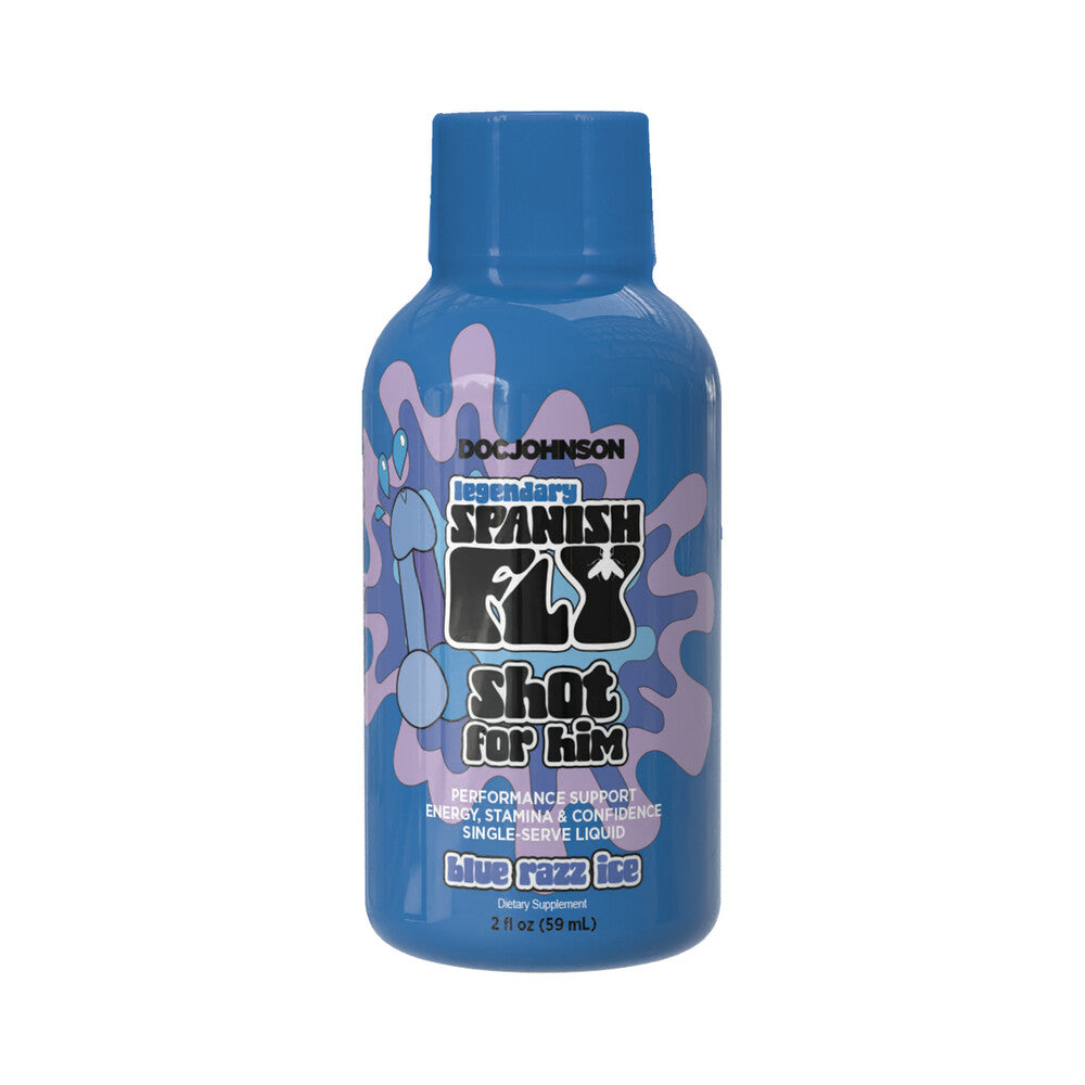 Spanish Fly Shot For Him 2 oz. Blue Razz Ice 12-Pack Display - Image 4