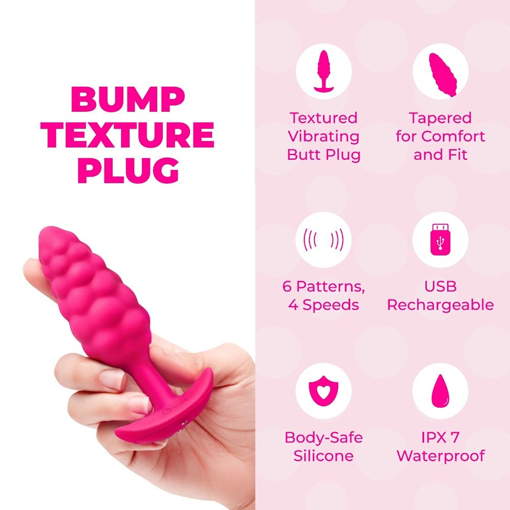 b-Vibe Bump Texture Plug Pink - Image 9
