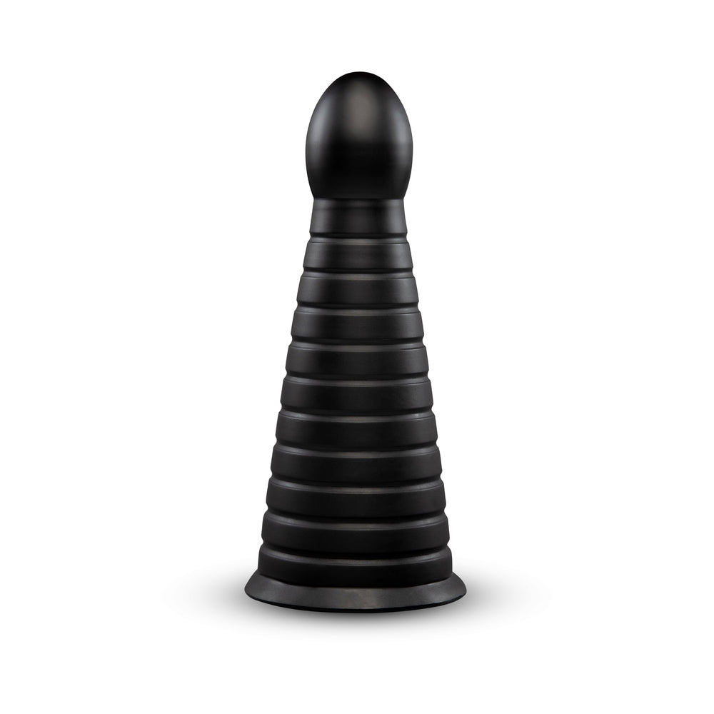 b-Vibe Cone 10 in. Tapered & Ribbed Dildo with Suction Cup - Image 2