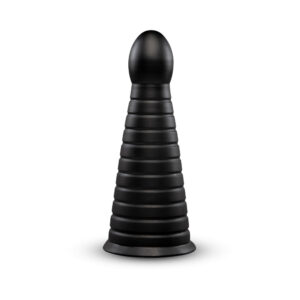 b-Vibe Cone 10 in. Tapered & Ribbed Dildo with Suction Cup - Image 3