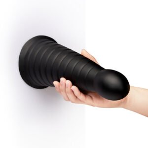 b-Vibe Cone 10 in. Tapered & Ribbed Dildo with Suction Cup - Image 6