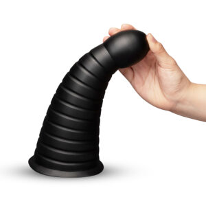 b-Vibe Cone 10 in. Tapered & Ribbed Dildo with Suction Cup - Image 7