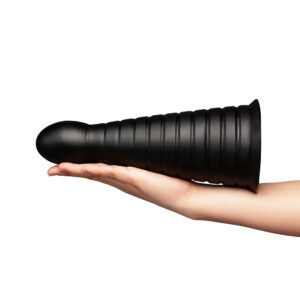 b-Vibe Cone 10 in. Tapered & Ribbed Dildo with Suction Cup - Image 8