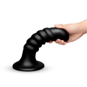 b-Vibe Krush 9.5 in. Curved & Ribbed Dildo with Suction Cup - Image 10
