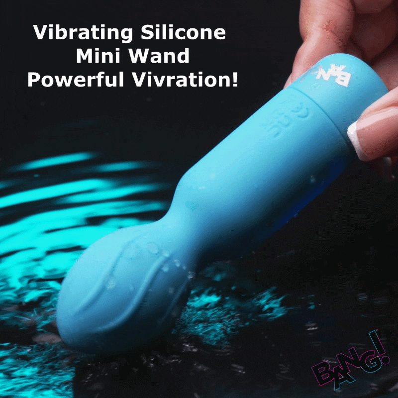 BANG! Vibrating Silicone Mini Wand Blue - Image 6