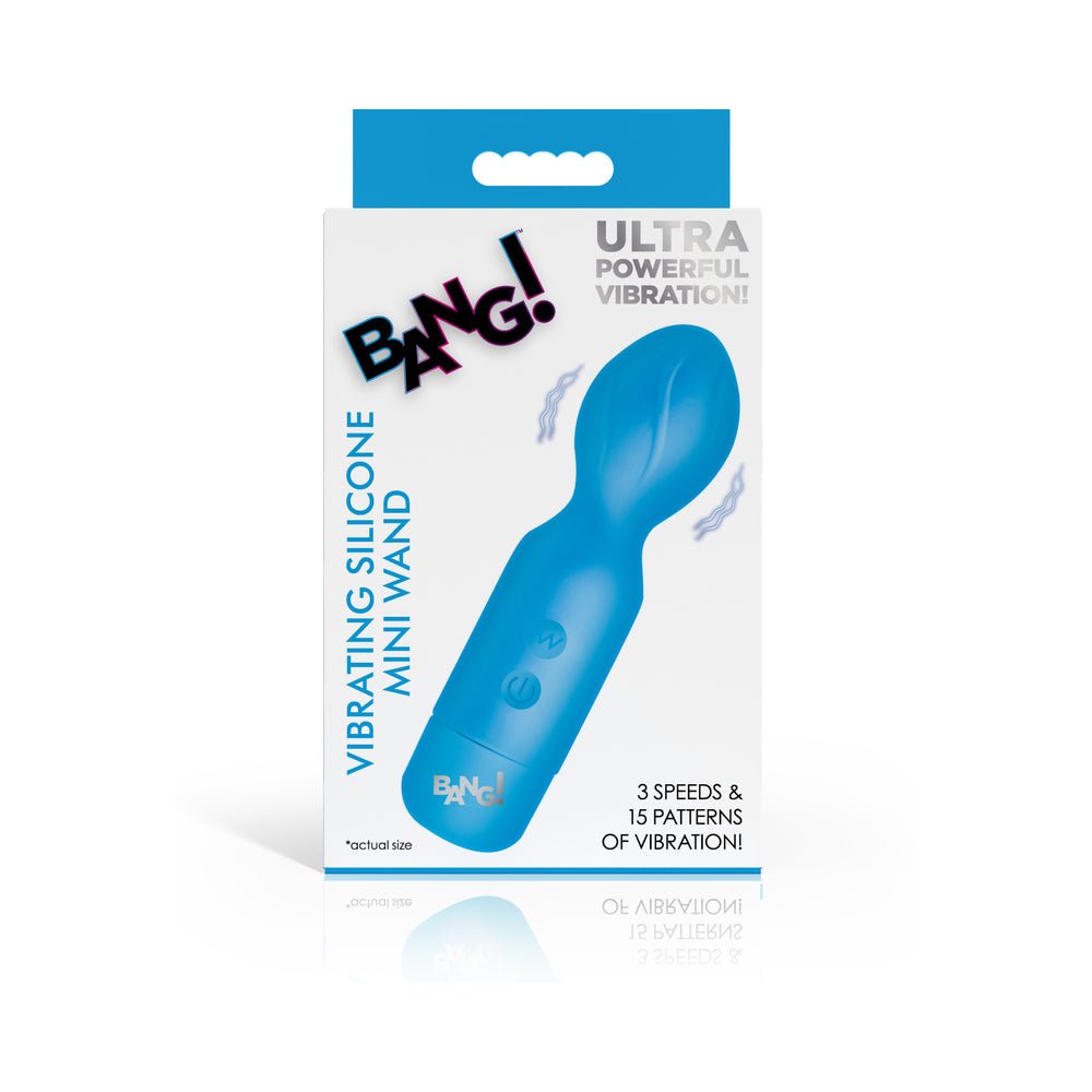 BANG! Vibrating Silicone Mini Wand Blue - Image 7