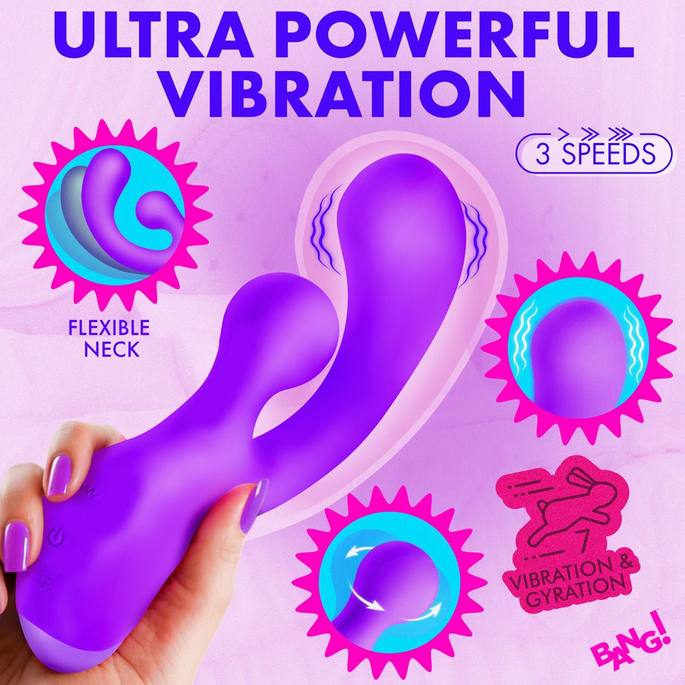 BANG! Gyro Rabbit Silicone Vibrator Purple - Image 8