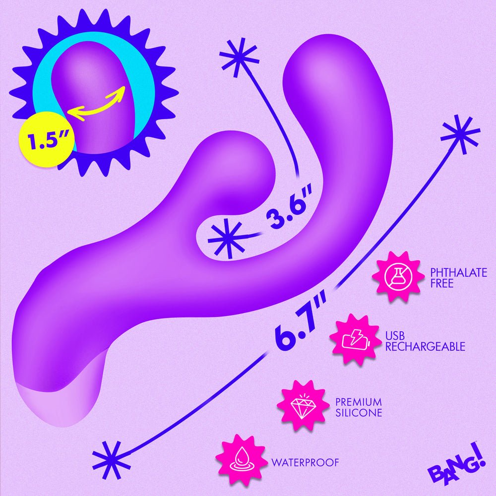 BANG! Gyro Rabbit Silicone Vibrator Purple - Image 10