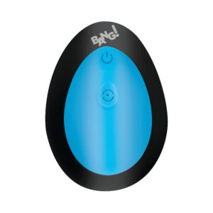 BANG! Thrusting & Vibrating Silicone Butt Plug Blue - Image 5