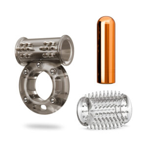 Alternative view of Stay Hard Vibrating Cock Ring Set with Sleeve 3
