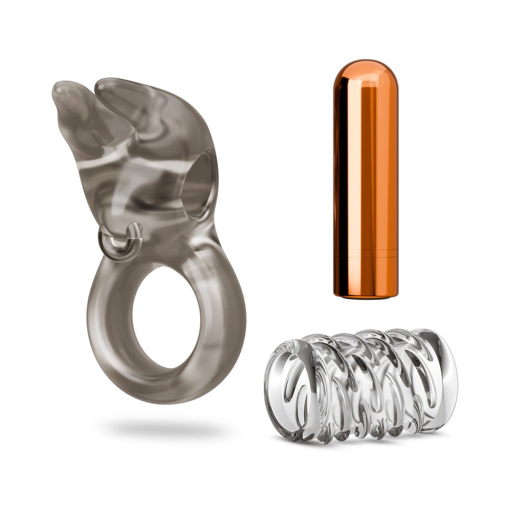 Stay Hard Vibrating Cock Ring Set with Sleeve 4 - Image 2
