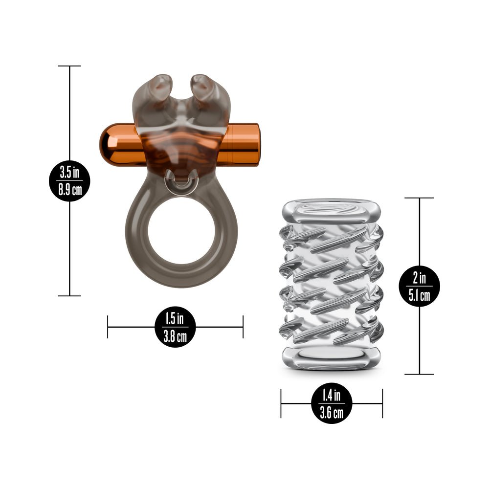 Stay Hard Vibrating Cock Ring Set with Sleeve 4 - Image 8