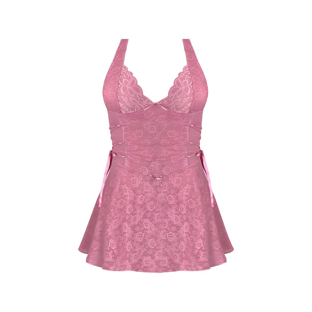 Magic Silk Wisteria Mist Halter Babydoll & G-Set Pink S/M - Image 6