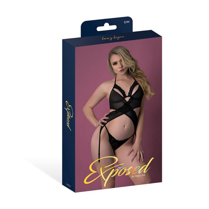 Magic Silk Rush Merry Widow & Panty Set Black L/XL