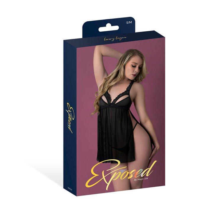 Magic Silk Rush Babydoll & Thong Set Black L/XL