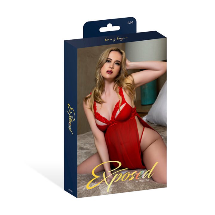 Magic Silk Rush Babydoll & Thong Set Red L/XL